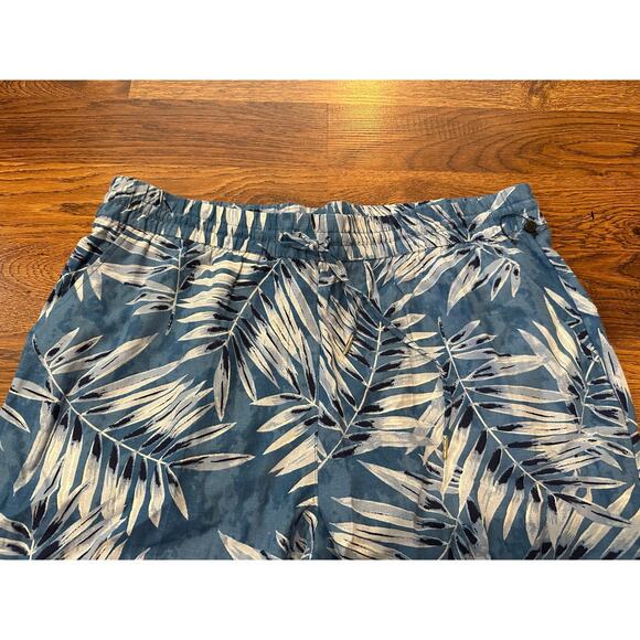 Jones New York Palm Print Linen Blend Cropped Pants – Blue | Women’s Sz L NWOT - Picture 4 of 9